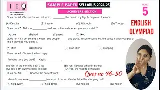 IEO Class 5 English Olympiad Sample Paper Ques no 46-50 |  English Olympiad Mock Test for Class 5
