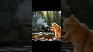Meow with a bang!#FunnyCat #GangsterCat #CatWithGun #MeowAttack #Shorts