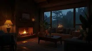 1 Hour Rainy Cabin Ambience | Cozy Fireplace & Rain Sounds for Relaxation and Focus