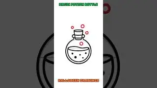 Easy to draw a magic potion bottle drawing for Halloween