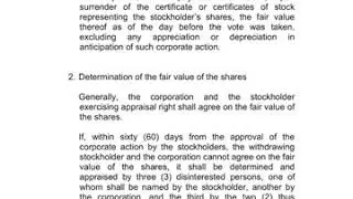 Corporation Law - Appraisal Right