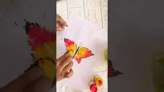 Butterfly with leaf #shorts #shortvideo #diy #leafart #leafwork #ytshorts
