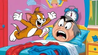 Tom and Jerry Alarm Clock Fight 🛏️⏰ | Bed Jump Funny Poem for Kids