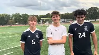 Chatham soccer players Owen Fraser, Jack Paone and Marco Mannino