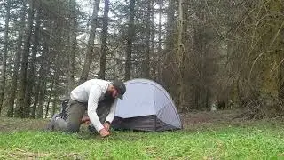 L'installation de mon campement tente et hamac