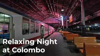Relaxing Night at Colombo Fort Railway Station in Sri Lanka