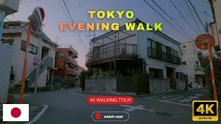 Evening Walk in Tokyo Suburbs - Yoyogi-Uehara to Nakano  | Japan Walking Tour 4K UHD