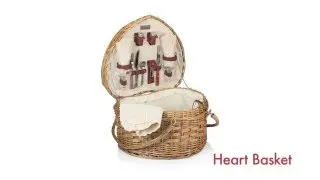 329 Picnic Time Heart Picnic Basket