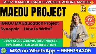 IGNOU MA Education Project Synopsis &ndash; How to Write IGNOU MA Education Project Synopsis कैसे लिखें?