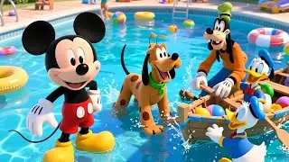🎵 Mickey Mouse and Pluto&rsquo;s Pool Adventure! 💦🐭🐶 | Fun Kids Storytime, Songs & Learning!