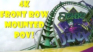 Joker's Jinx 4K MOUNTED FRONT ROW POV Six Flags America!