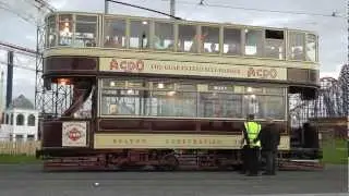 Bolton 66 vintage tram ride in Blackpool 2012 illuminations
