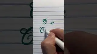 Practice cursive handwriting letter C in brush pen for beginner/#shorts #letterc #cursive #january