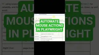 Automate Mouse Actions in Playwright | Playwright Automation Interview Q&A series #automationtesting