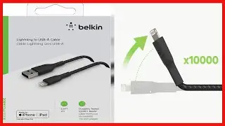 Belkin CAA002bt1MBK iPhone Charging Cable Braided Lightning Cable Tested To Withstand 1000+ Bends