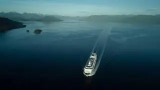 Cruise ship by drone in 4K