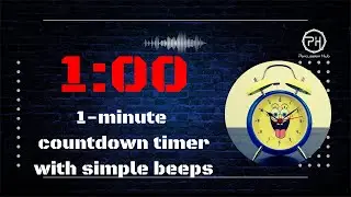 1 Minute Countdown Timer with Beep | Music Practice, Focus, Study, Workout, Meditation, Relax