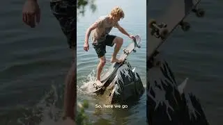Will He Fall Off the Skateboard Mountain? #shorts #skateboarding
