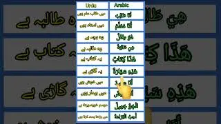 Useful Short Sentences Arabic & Urdu #english #arabic #learning