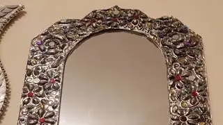 Aluminum foil Art, D I Y  wall hanging. Royals Antique mirror