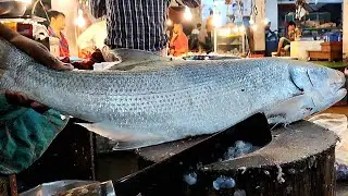Amazing Fishing Cut | Big Rawas Fish Cutting Skills Live In Fish Market