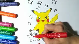 Coloring books POKEMON - Pikachu Jigglypuff bright colors for KIDS