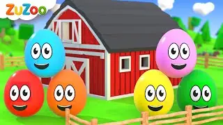 Learning Colors and Numbers Song | Colorful Eggs on the Farm | ZuZoo Nursery Rhymes & Kids Songs