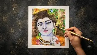krishan ji ki painting#हिंदी  #acrylicpainting #religion #krishnashri