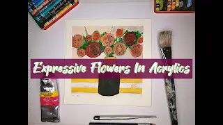 Expressive Flowers In Acrylics | How I Use A Photo Reference as Inspiration for a Painting