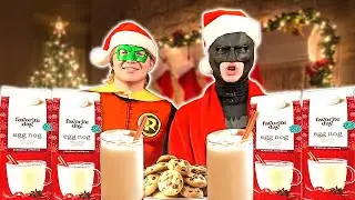 Batman & Robin Take On The ONE GALLON EGG NOG CHALLENGE!!!