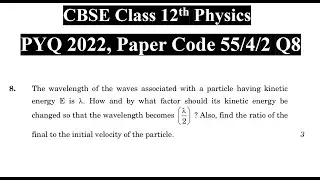 The wavelength of the waves associated with a particle having kinetic energy E is λ. How and by what