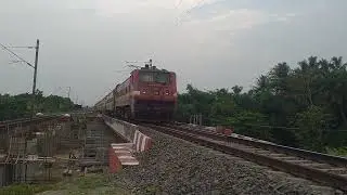 Super fast express crossing an old bridge @RailLover