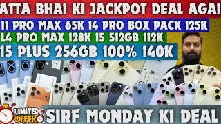 ATTA BHAI IPHONES | 11proMax 65k 😱 14pro 100% box 125k 😍 15plus 256gb 100% factory unlock 140k 😳