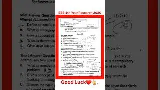 Bbs 4th year Research Question paper 2080 ❤️😍 Business Research Methods bbs 4th year question paper