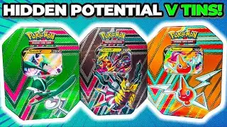 Pokemon Hidden Potential V Tin OPENING! (Giratina V, Rotom V & Gallade V)