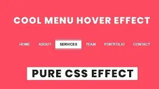 Cool CSS Menu Hover Effect | html css hover effects tutorial