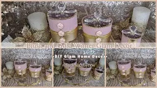 New! Blush and Gold Winter Glam D&eacute;cor and Decorative Tray | Beautiful 2024 Home D&eacute;cor Ideas