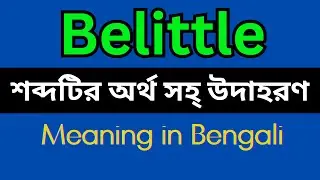 Belittle Meaning In Bengali /Belittle mane ki