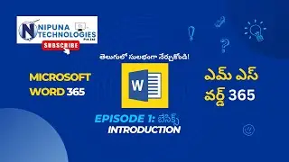 #1 | Microsoft Office Word Tutorial in Telugu | MS Office 365 #nipunatechnologies #msofficetraining
