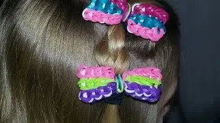 RAINBOW LOOM HAIR BOW *NEW* - How to make