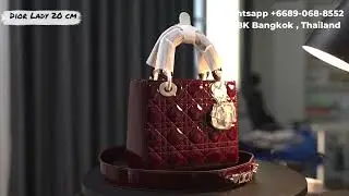 Dior Lady 20 cm shinny maroon