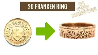 Gold coin ring from swiss 20 Franken coin / coin ring / 2 minute version