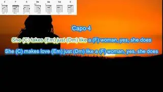 Just like a Woman by Bob Dylan play along with scrolling guitar chords and lyrics