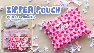 HOW TO SEW ZIPPER POUCH🎀 | Beginner Friendly & Perfect Corners💎