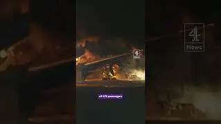 Moment Japan plane catches fire