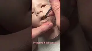 Repairing Prototype Silicone Realborn Ruby&rsquo;s Mouth. #baby #doll #newborn #handmade #cute #art