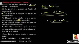 Which of the following statements are NOT true about periodic table?