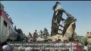 #Egypt train crash kills 32, many injured | Near city of #Sohag, 500 km South of #Cairo.