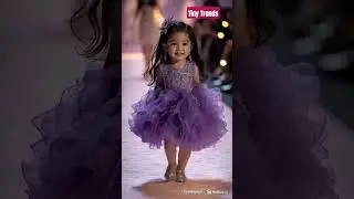 Jolly Girl enjoying the show with purple gown! Baby Fashion Show #tinytrends #shorts #foryou