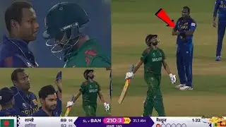 Huge Drama Angry Angelo Mathews fight with Shakib Al Hasan show Time watch after wicket